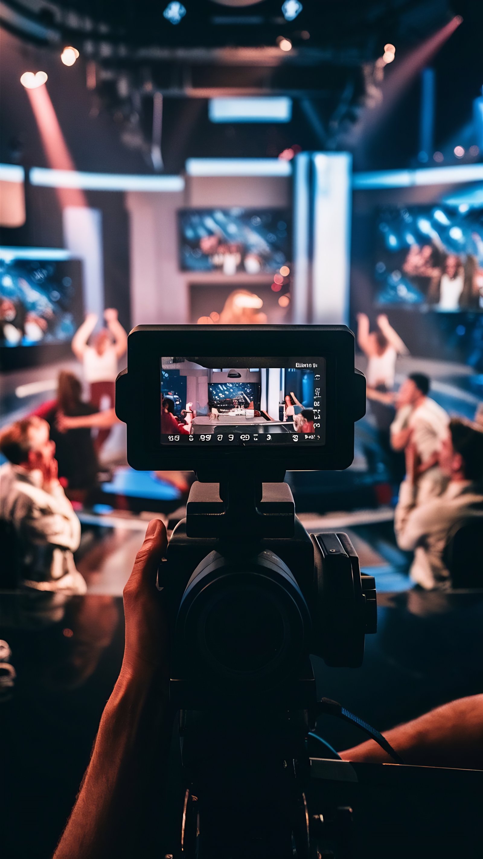 Live streaming production setup with professional broadcast equipment